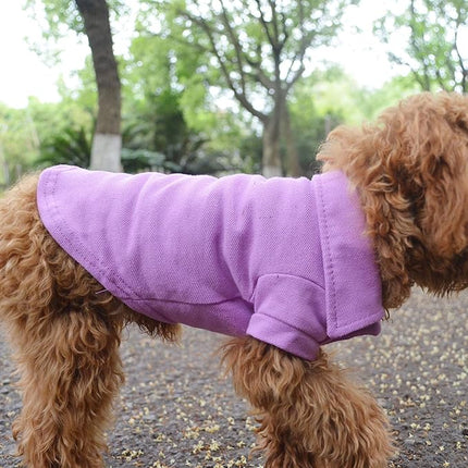 lovelonglong Basic Dog Polo Shirts Premium Cotton, Polo T-Shirts for Large Medium Small Dogs with a Two-Button Collar Blank Color Violet M
