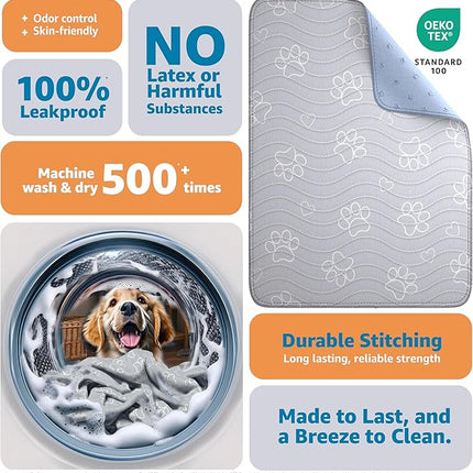 IMPROVIA® Reusable Puppy Pad – Waterproof, Extra-Absorbent, Washable Pee Pad for Dog Training, Whelping, & More – Protect Your Floors & Pet with Quick-Drying Potty Pad (Paws & Hearts, Medium 36"x41")