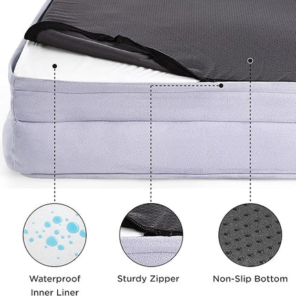 Bedsure Orthopedic Dog Beds for Small Dogs - Washable Small Dog Cat Bed Waterproof, Comfort Pet Couch Sofa with Washable Removable Cover, Pets Bed with Nonskid Bottom, Lavender, 24"