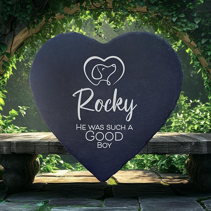 Dog Memorial Gifts for Loss of Dog, Cemetery Decorations for Grave, Pet Loss Sympathy Gift, Personalized Remembrance Garden Stone, Cat Lovers Heaven Grave Markers Bereavement Headstone (A10H)