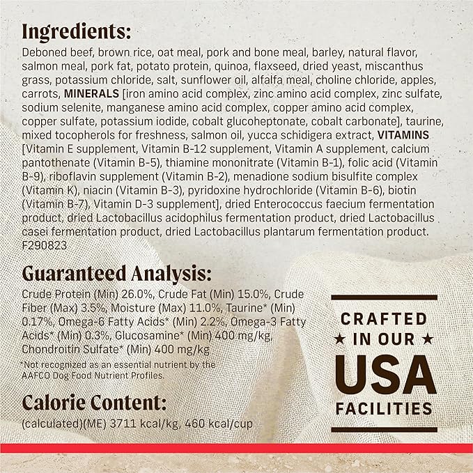 Merrick Healthy Grains Premium Adult Dry Dog Food, Wholesome And Natural Kibble With Beef And Brown Rice - 25.0 lb. Bag