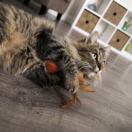 SmartyKat Flutter Balls Catnip Plush and Feather Cat Toys, Erratic Motion for Batting & Pouncing Fun for Cats & Kittens, Set of 2