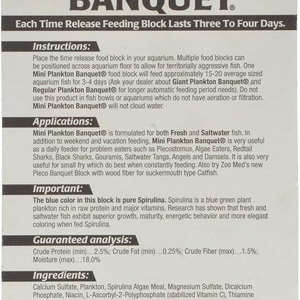 Zoo Med Laboratories AZMBB5 Plankton Banquet Block Feeder Mini