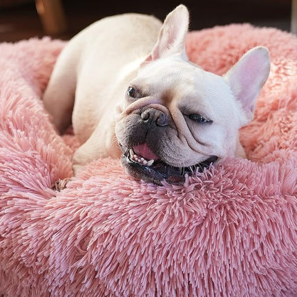 Puppy Beds for Small Dogs Washable 23 Inches Deep Sleep Calming Pink Cute Dog Bed for Girls Chihuahua Bed for Pet Dog Beds Fits up to 20 lbs Pets Beds Machine Washable Dog Bed.