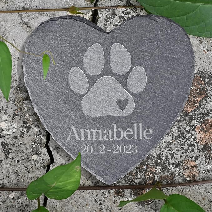 Pet Memorial Stones, Gifts Personalized, Loss of Dog Sympathy Gifts, Bereavement for Pet, Grave Headstone, Design H, 6''x6''/15x15cm