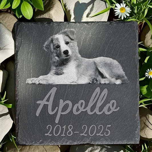 Pet Memorial Stone, Dog Memorial Stone, Dog Memorial Gifts for Loss of Dog, Pet Memorial Gifts, Loss of Pet Sympathy Gift, in Loving Memory Pet - Beloved Pet - Square