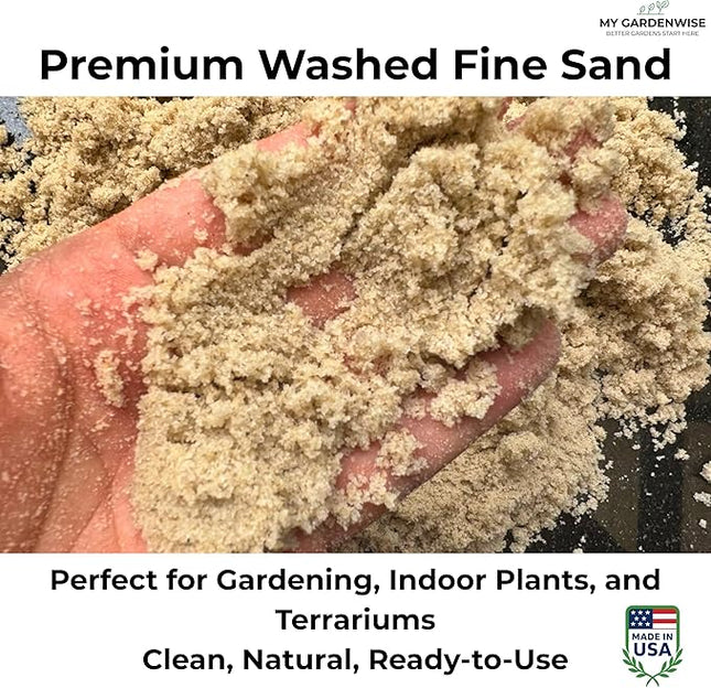 Fine Sand for Plants – Horticultural Sand for Succulents, Cactus, Potting Mixes, Terrariums & Decorative Indoor Gardens, Made in USA (3 quarts - 8.4 lbs)