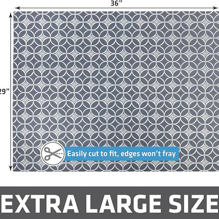 Drymate XL Original Cat Litter Mat, Contains Mess from Box, Protects Floors, Urine-Proof, Machine Washable, Soft on Kitty Paws, Absorbent, Waterproof (USA Made, Recycled Content)(29”x36”)(Indigo Grey)