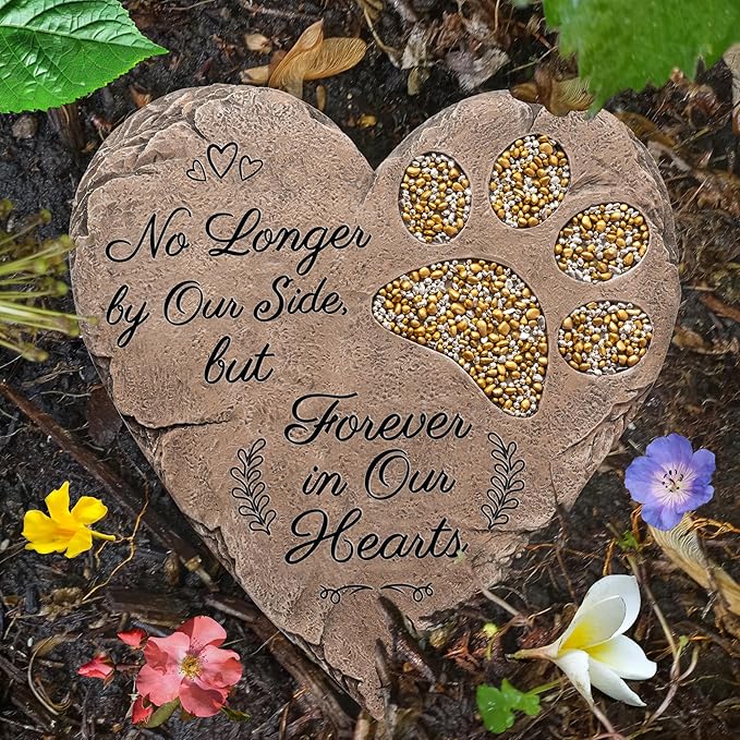 Dog Memorial Gifts for Loss of Dog Sympathy Gift - Rainbow Bridge Dog Memorial Stone for Remembrance Dog Passing Away Sympathy Gifts - Thoughtful Pet Loss Gifts - Brown