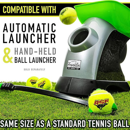 Franklin Pet Supply Co. RSF Squeak Tennis Balls - Dog Toy Squeaks When Squeezed - 12 Pack - for Small, Medium, Large Dogs - Squeaker Noise