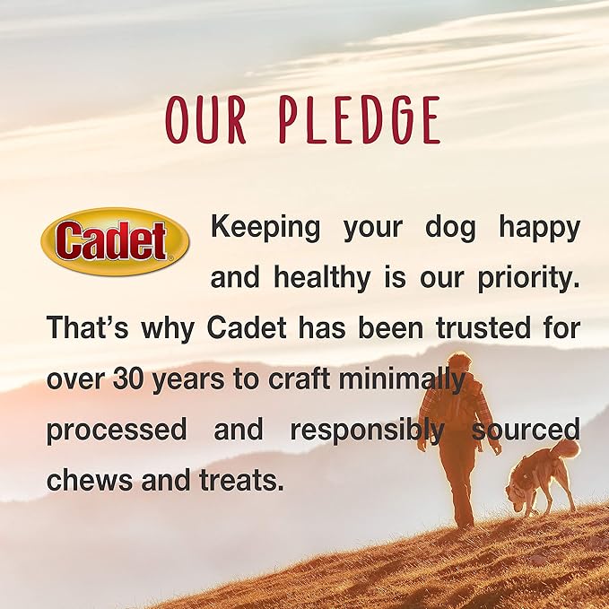 Cadet Bully Sticks for Dogs - Long-Lasting Dog Chews - All-Natural Premium Dog Treats Promotes Dental Health