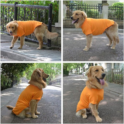 Lovelonglong Pet Clothing Dog Costumes Basic Blank T-Shirt Tee Shirts for Large Dogs Orange XXXXL