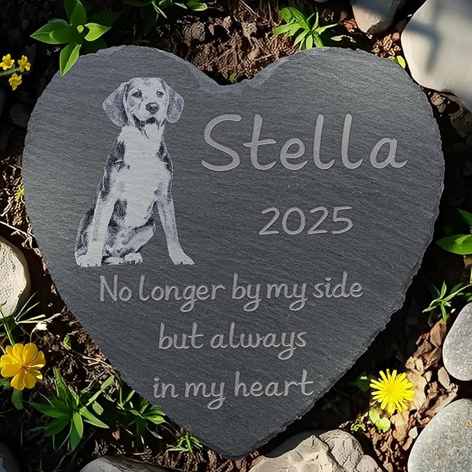 Pet Memorial Stone, Dog Memorial Stone, Dog Memorial Gifts for Loss of Dog, Pet Memorial Gifts, Loss of Pet Sympathy Gift, in Loving Memory Pet - Alwrays in My Heart - Heart Shaped