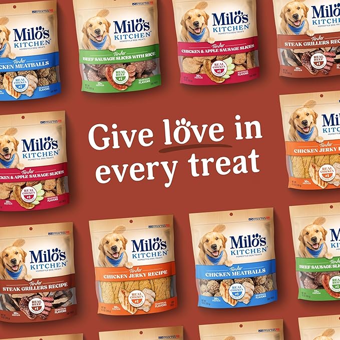 Milo's Kitchen Homestyle Dog Treats, Steak Grillers, 10 Ounce, High Protein, No Artificial Flavors