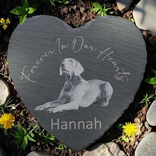 Pet Memorial Stone, Dog Memorial Stone, Dog Memorial Gifts for Loss of Dog, Pet Memorial Gifts, Loss of Pet Sympathy Gift, in Loving Memory Pet - Beloved Forever in Our Hearts - Heart Shaped
