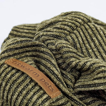 Fitwarm Mock Neck Knited Dog Pajamas, Warm Winter Clothes for Small Dogs Boy Girl, Pet Apparel, Olive Green, Small