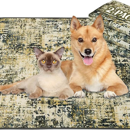 Qeils Washable Pee Pads for Dogs, 2 Pack Reusable Puppy Pads 36"x41" Super Absorbent Leakproof Dog Training Pads, Non-Slip Potty Pads for Floor, Crate, Couch, Whelping Pads Litter Mat Puppy Supplies