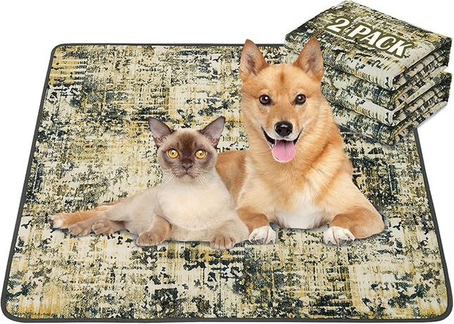Qeils Washable Pee Pads for Dogs, 2 Pack Reusable Puppy Pads 36"x41" Super Absorbent Leakproof Dog Training Pads, Non-Slip Potty Pads for Floor, Crate, Couch, Whelping Pads Litter Mat Puppy Supplies