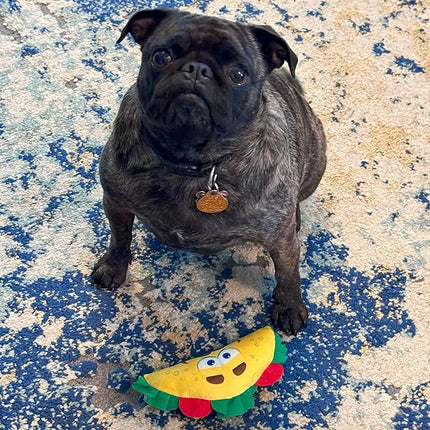 SPOT Fun Food Taco Plush Dog Toy with Squeaker - Interactive Soft, Squeaky Toy for Dogs and Puppies, Keeps Pets Entertained, Cute and Funny Chew Toy Made with Soft Fabric - 6in
