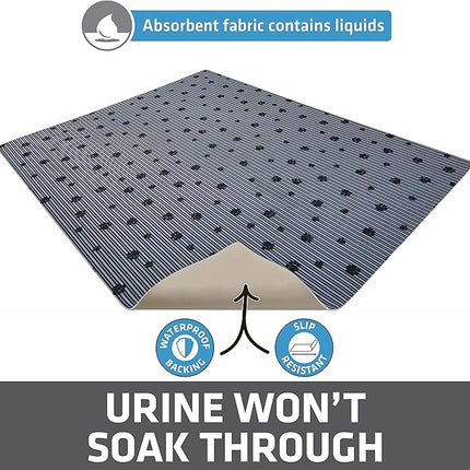 Drymate 2-Pack XL Original Cat Litter Mat, Contains Mess from Box, Protects Floors, Urine-Proof, Machine Washable, Soft on Kitty Paws, Absorbent, Waterproof (USA Made) (28”x36”)(GreyStripePaw)