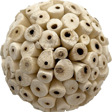 by M&M 5108 Mega 4 Inch Sola Ball Pk2 - Large Handmade Natural Sola Wood Bird Foot Toys, Shreddable Spheres, Great for Chewing Beaks and Grabbing Feet, Excellent for Med to Lg Birds