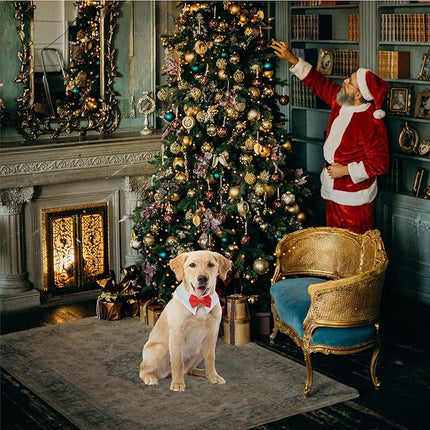 Dog Bow Ties for Large Dogs, KOOLMOX Red Tuxedo for Dogs, Tuxedo Dog Neck Bow Red with Adjustable White Collar Formal Pet Collar Necktie for Small Medium Large Boy Dog Tuxedo Tux Wedding Outfits