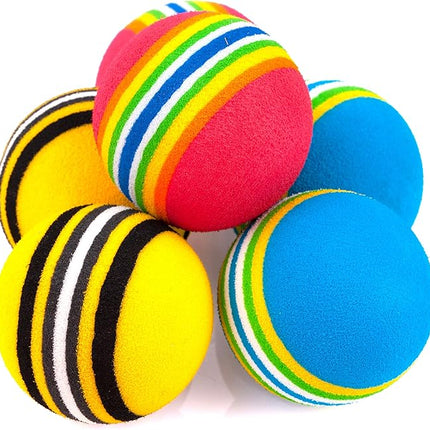 CHIWAVA 45 Pack 1.7'' Foam Cat Toys Ball Rainbow Color Balls Kitten Activity Chases Quiet Play Mix Color