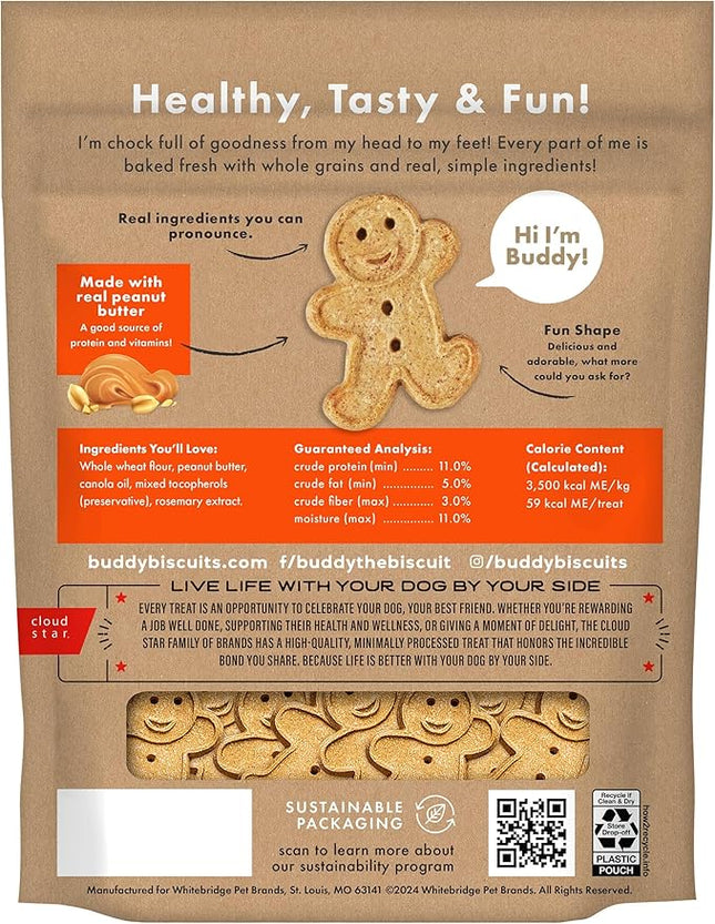 Buddy Biscuits 2 lb Bag of Crunchy Dog Treats, Made with Peanut Butter