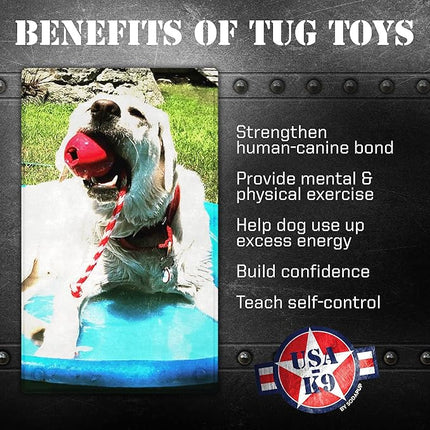 SodaPup USA-K9 Cherry Bomb – Durable Dog Tug Toy, Treat Dispenser, Chew Toy Made in USA from Non-Toxic, Pet Safe, Food Safe Natural Rubber Material for Bonding, Exercise, Training & More
