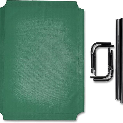 Amazon Basics Cooling Breathable Elevated Dog Bed with Metal Frame for Large Dogs, 51 x 31 x 8 Inch, Green
