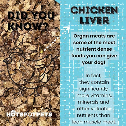 hotspot pets Freeze Dried Chicken Liver Treats for Cats & Dogs -1LB Big Bag-Made in USA- Single Ingredient All Natural, Grain-Free - Perfect for Training, Food Topper or Snack
