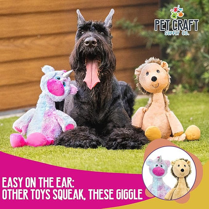 Pet Craft Supply Jiggle Giggle Dog Toys Funny Cute Giggling Sound Wiggly Shaking Tug Fetch Soft Chew Cuddle Plush Interactive Big Dog Toy for Medium to Large Breeds Multipack Boredom Relief