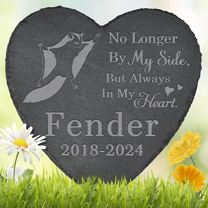 Pet Memorial Stone Flying Squirrel - Flying Squirrel Headstone - Flying Squirrel Memorial Stone - Flying Squirrel Memorial Gifts - Loss of a Flying Squirrel - Flying Squirrel Loss Gifts (Heart-Shaped)