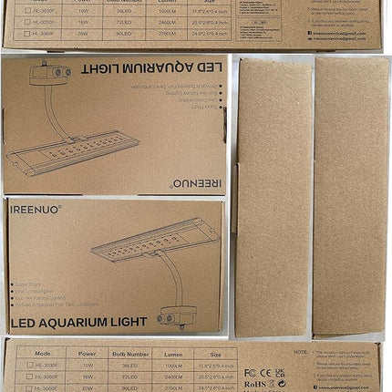 IREENUO Aquarium LED Light, Full Spectrum Fish Tank Clip on Light with Remote, Color Changing Lighting for Reef Coral Aquatic Plants and Fish Keeping (10W（11.8inch）)