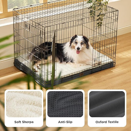 Bedsure XL Dog Bed for Crate - Large Orthopedic Flat Pet Beds with Removable Washable Cover, Egg Crate Foam Crate Mat, Suitable for Pet Up to 90 lbs