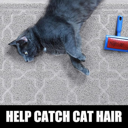 Yimobra Cat Litter Mat, 24"x20" Litter Mat with Litter Lock Mesh, Soft Cat Litter Mat Litter Trapping Mat, Easy to Clean, Non-Slip, Water Resistant, Litter Free Floors, Grey