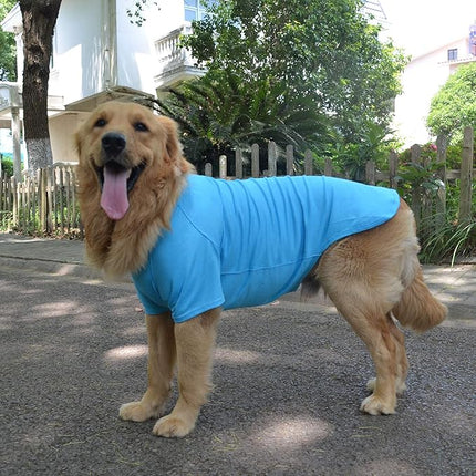Lovelonglong Pet Clothing Dog Costumes Basic Blank T-Shirt Tee Shirts for Medium Dogs Lake-Blue XXL