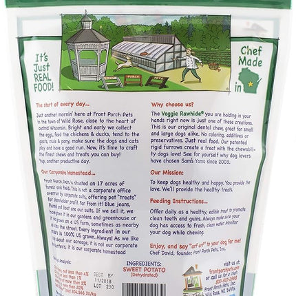 Sam's Yams Sweet Potato Dog Treats, Healthy Dog Treats for Small, Medium, and Large Breed Dogs - Made in USA, High Fiber, Vegan Dental Chews - Veggie Rawhide, Sweet Potato Dog Chewz, 14oz Single Pack