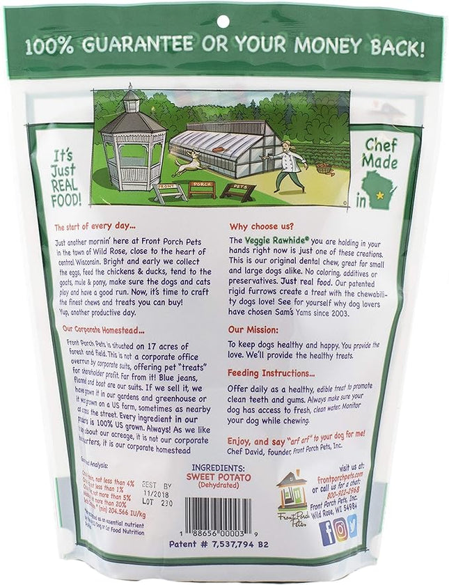 Front Porch Pets Sweet Potato Dog Chewz - 6 Pack - Value Pack Veggie Rawhide