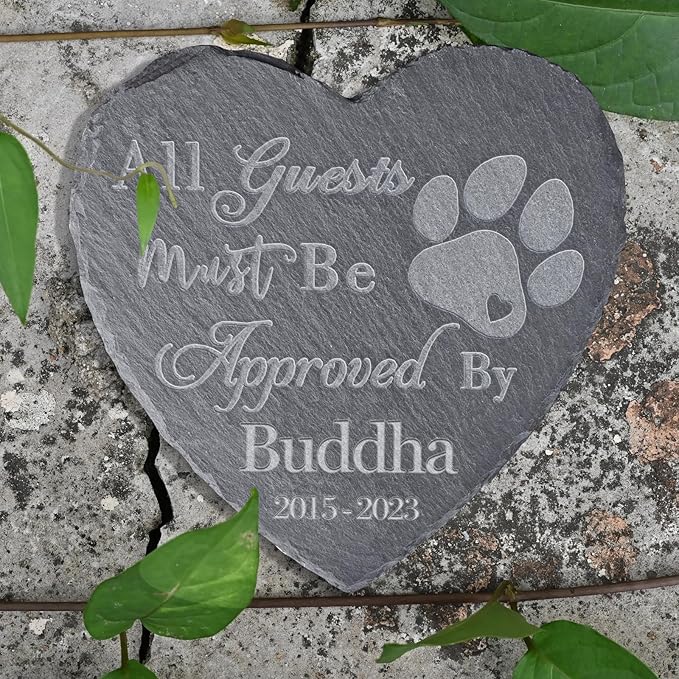 Pet Memorial Stones, Gifts Personalized, Loss of Dog Sympathy Gifts, Bereavement for Pet, Grave Headstone, - Design E, 6''x6''/15x15cm