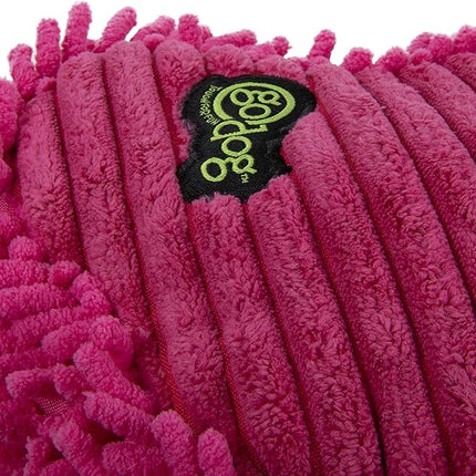 goDog PlayClean Germs Squeaky Plush Dog Toy with Odor-Eliminating Essential Oils, Chew Guard Technology - Pink, Small