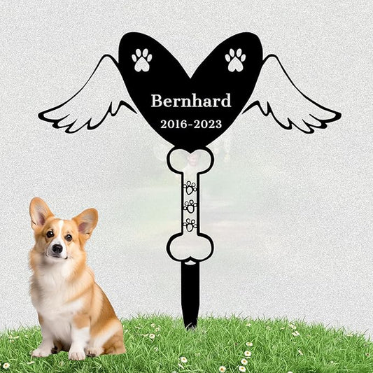 Custom Pet Name Memorial Grave Stake Marker, Custom Pet Garden Metal Stake, Pet Memorial Metal Sign, Personalized Pet Memorial Stake, Outdoor Pet Garden Decor