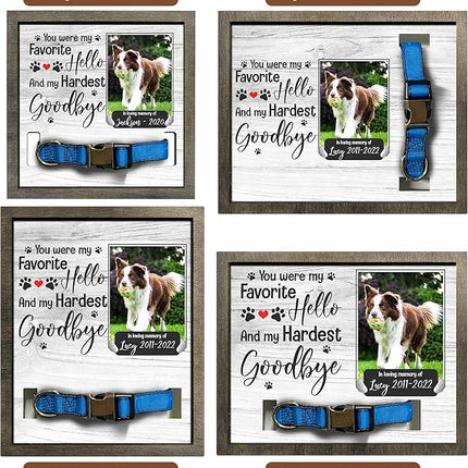 Bfi Gift Personalized Dogs Picture Frame Collar Keepsake Memorial Pet Frames Bereavement Gifts Wood Frame Deceased Dogs Gifts Grieving Pet Passing Away Picture Upload Meaningful Birthday Idea