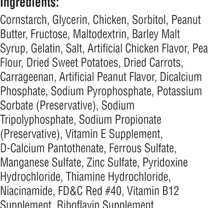 SmartBones Mini Chews With Real Peanut Butter 32 Count, Rawhide-Free Chews For Dogs