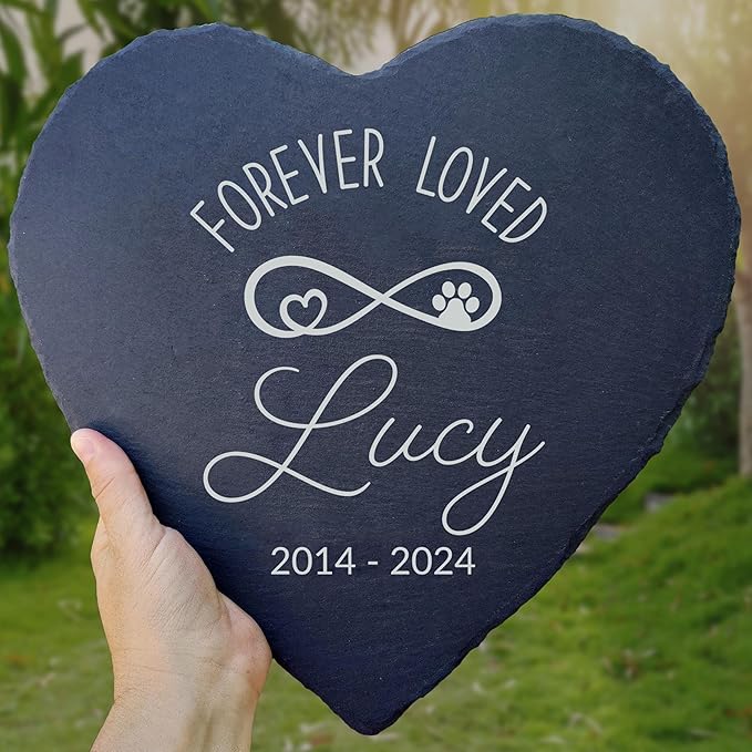 Dog Memorial Gifts for Loss of Dog, Cemetery Decorations for Grave, Pet Loss Sympathy Gift, Personalized Remembrance Garden Stone, Cat Lovers Heaven Grave Markers Bereavement Headstone (A13H)