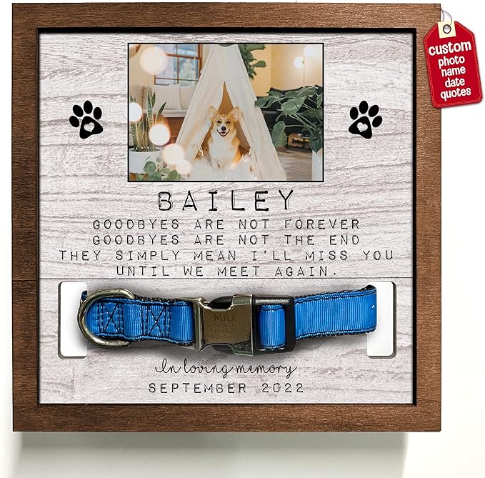 Customized Dog Picture Frames Pet Memorial Gifts Loss Dog Cat Grieving Picture Frame Pet Remembrance Heartfelt Sentimental Quote Memorial Plaques Christmas Plaque Birthday