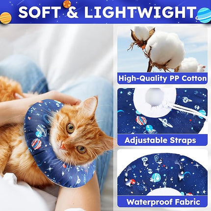 Cat Cone Collar Soft, Waterproof Cat Recovery Collar for Wound Healing Cute Donut Adjustable Kittens Cones to Stop Licking Comfortable Neck Elizabethan Collars for Cats Kittens After Surgery