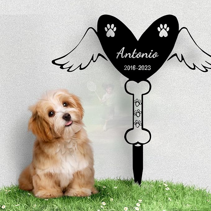 Custom Pet Name Memorial Grave Stake Marker, Custom Pet Garden Metal Stake, Pet Memorial Metal Sign, Personalized Pet Memorial Stake, Outdoor Pet Garden Decor