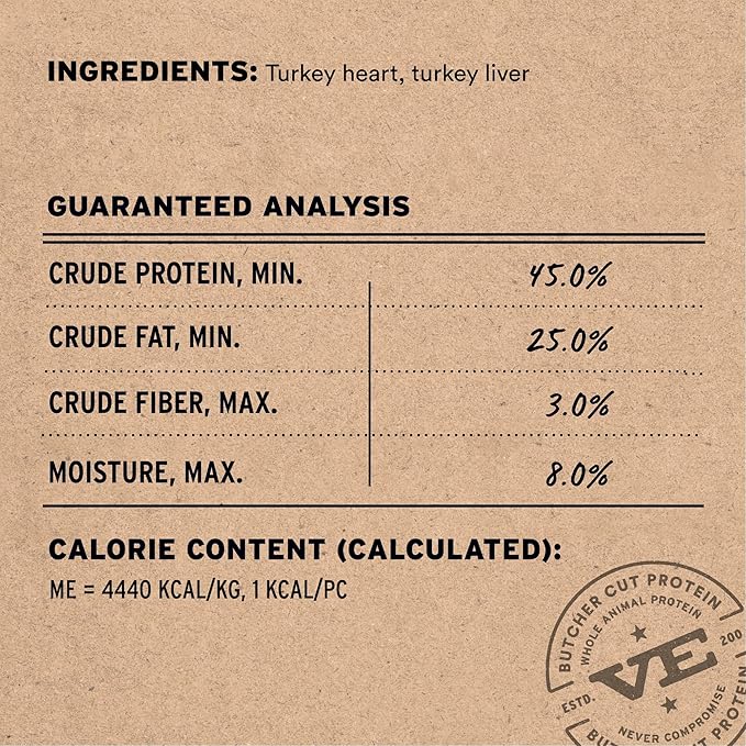 Vital Essentials Turkey Giblets Dog Treats, 2 oz | Freeze-Dried Raw | Single Ingredient | Premium Quality High Protein Training Treats | Grain Free, Gluten Free, Filler Free