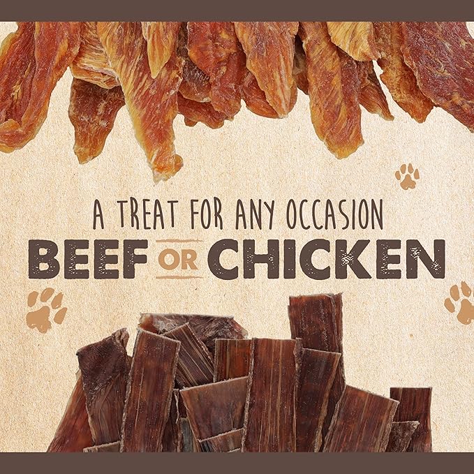 Mighty Paw Naturals Beef Gullet Jerky for Dogs | 100% Natural Beef Gullet Sticks for Small, Medium and Large Breeds. Natural Treat for Large Pets, and Puppies. Dried Dog Treats 14 oz